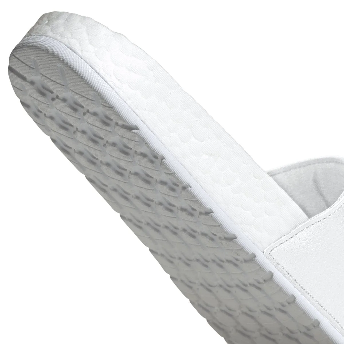 ADIDAS MEN'S ADILETTE BOOST WHITE SLIDES