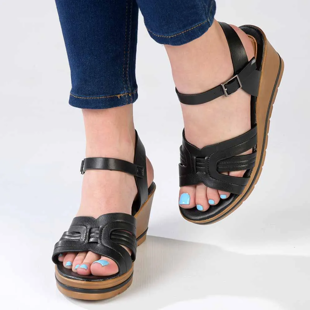 Alessio Fashion Comfort Sandals - Black