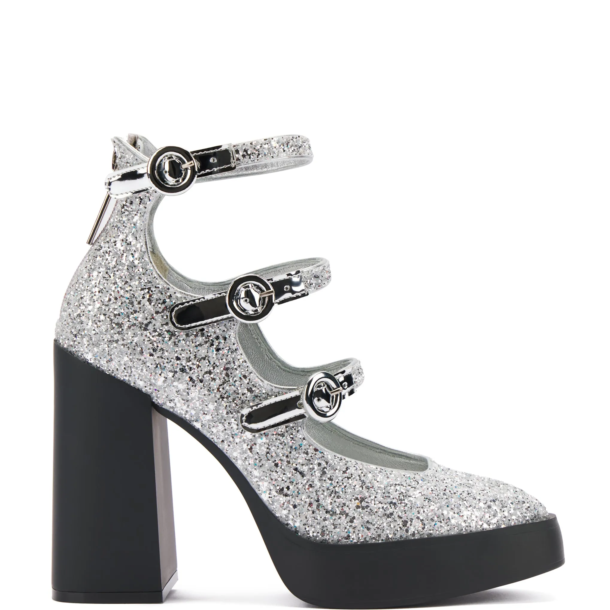 Alexa Pump In Silver Glitter