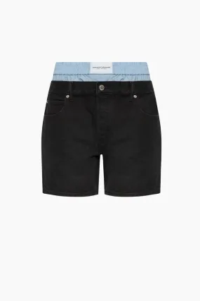 Alexander Wang Loose Boxer Denim Shorts - Washed Black