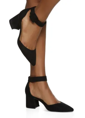 Ankle Strap Block Heel Pumps