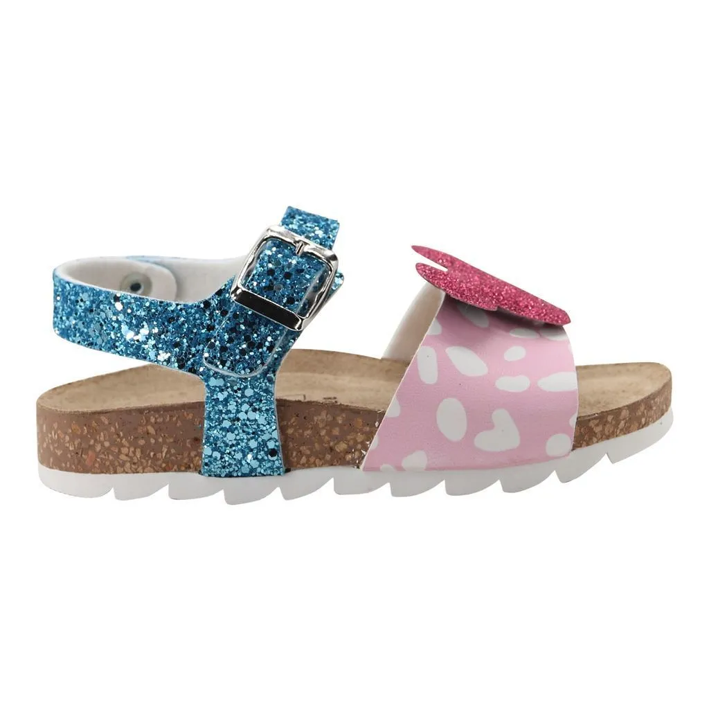 Aqua Minnie Motif Sandals