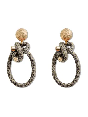 Beige & Black Shimenawa Earrings