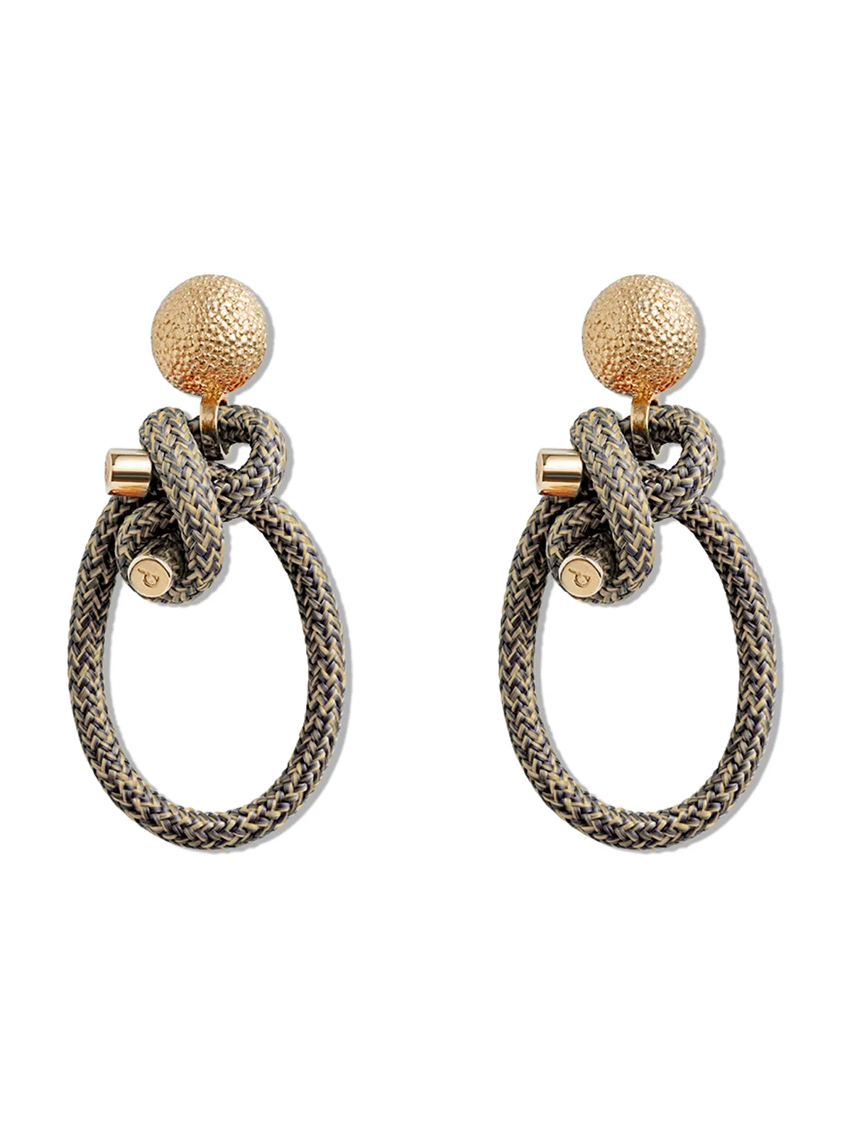 Beige & Black Shimenawa Earrings