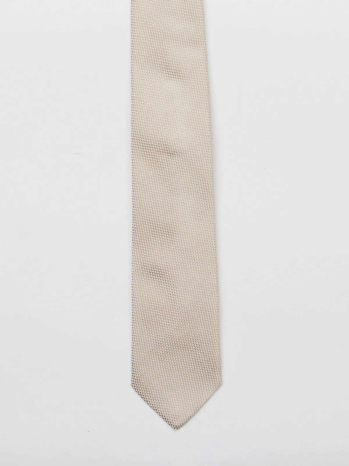 Beige & White Grenadine Tie