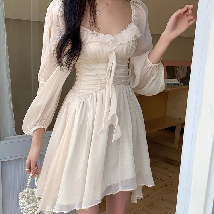 Beige Flowy Dress