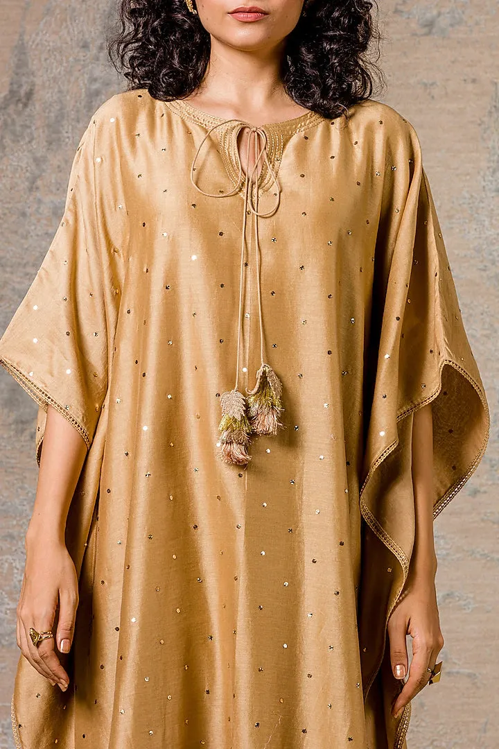 Beige Kaftan Kurta Set