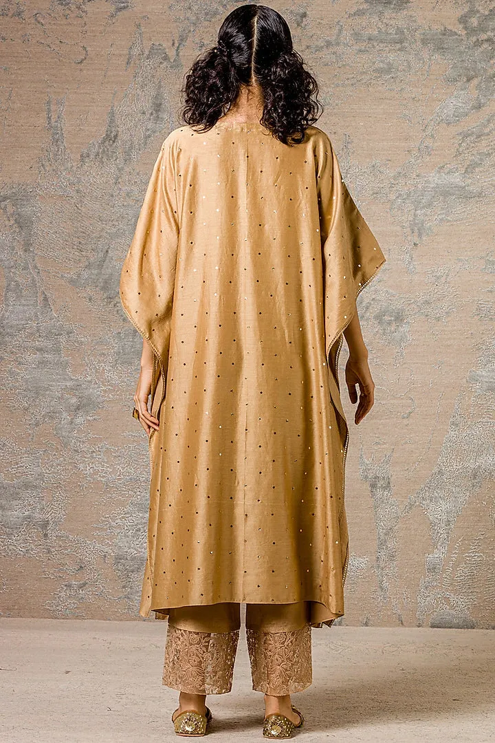 Beige Kaftan Kurta Set