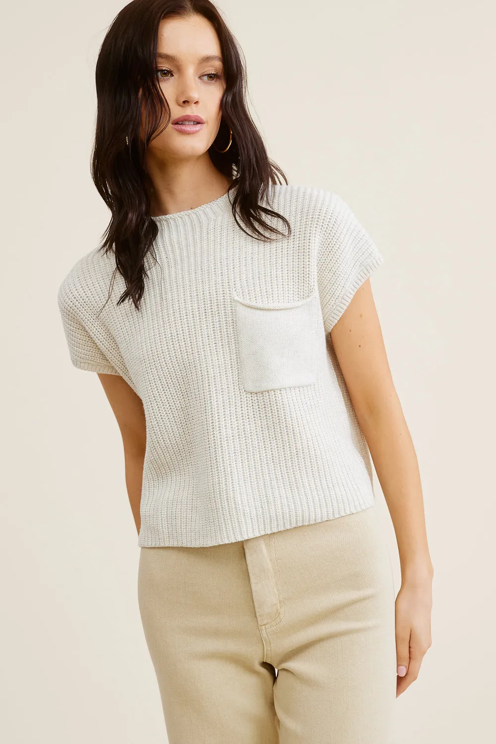 Beige Knit Top