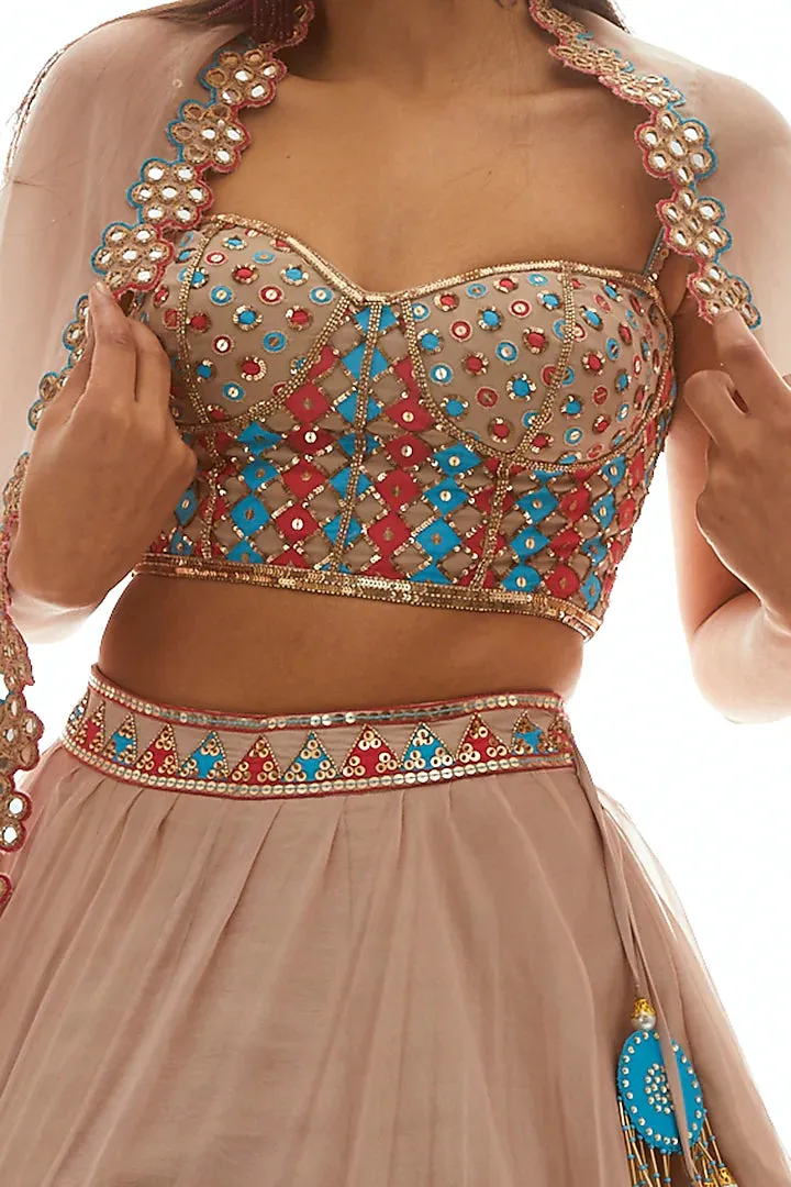 Beige Lehenga Set