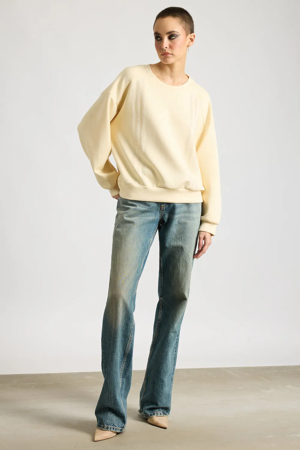 Beige Long Sleeve Sweatshirt