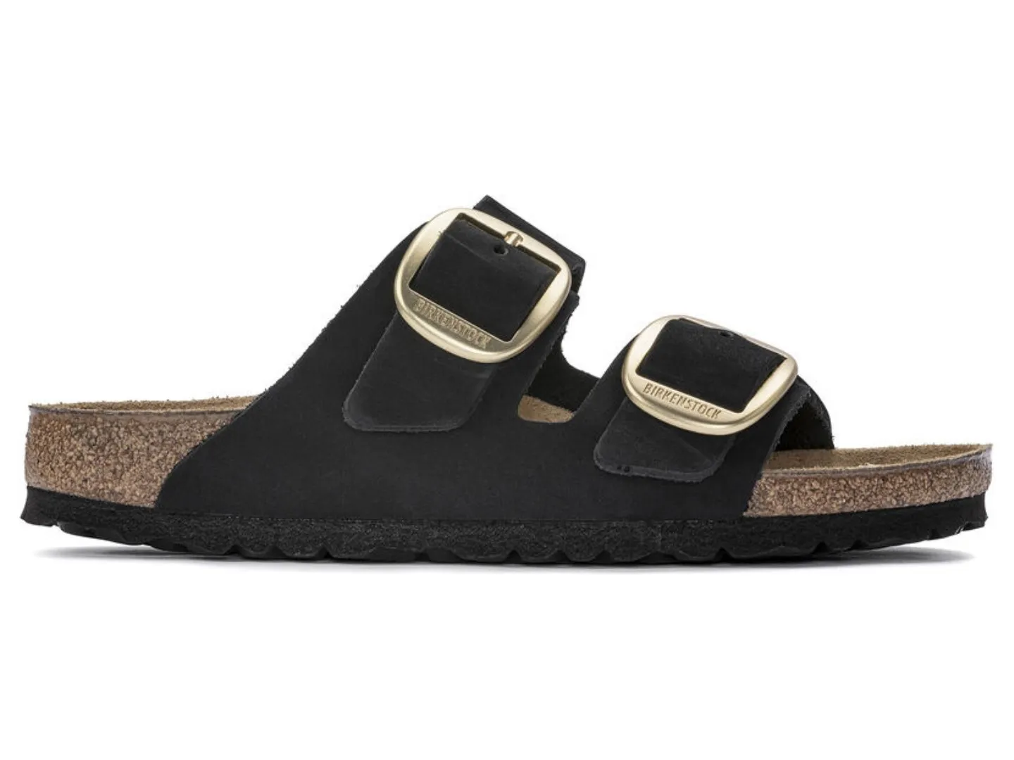 Birkenstock: Arizona Big Buckle Nubuck in Black