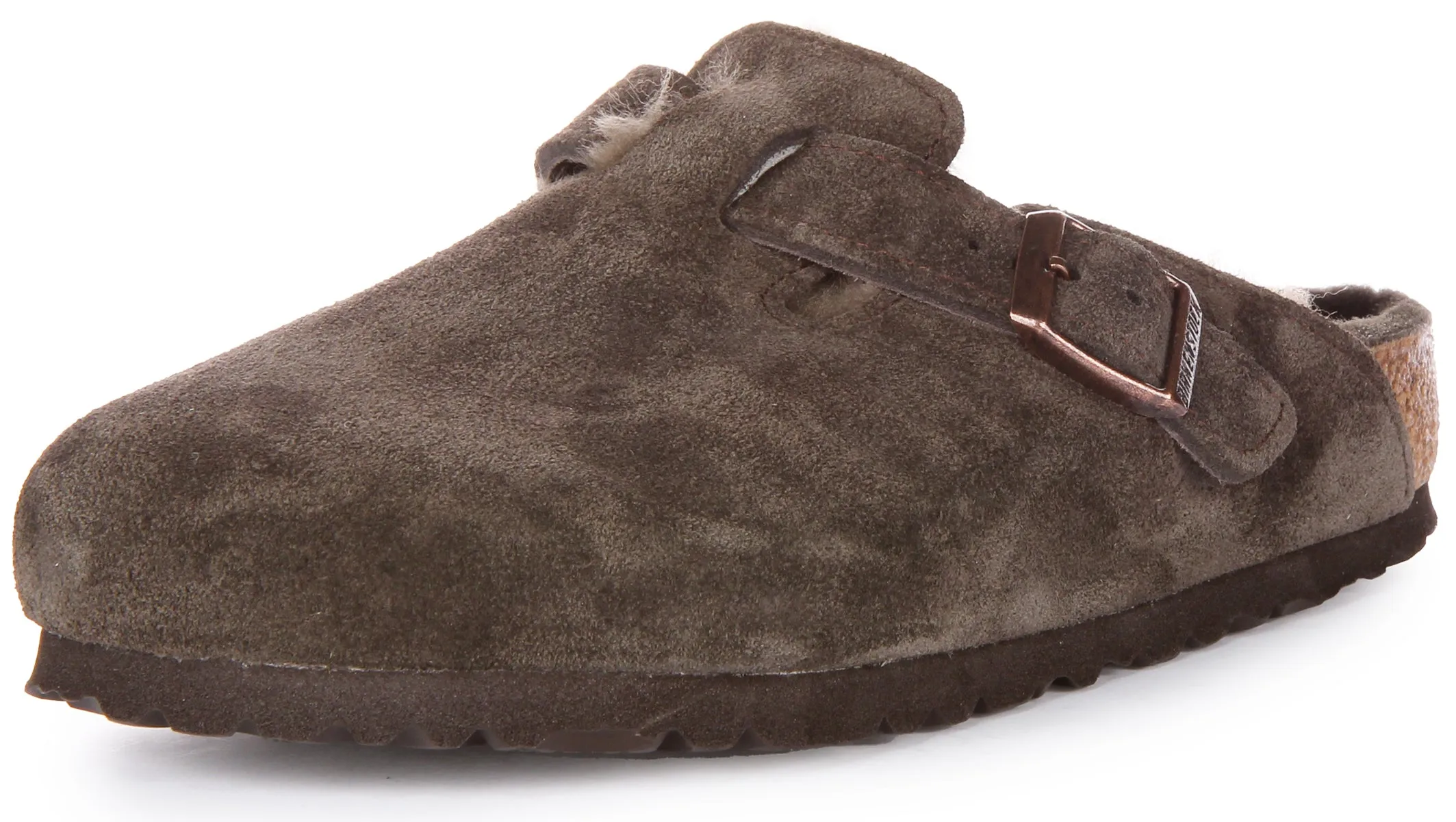 Birkenstock Boston Shearling In Moca For Women | Regular Fit