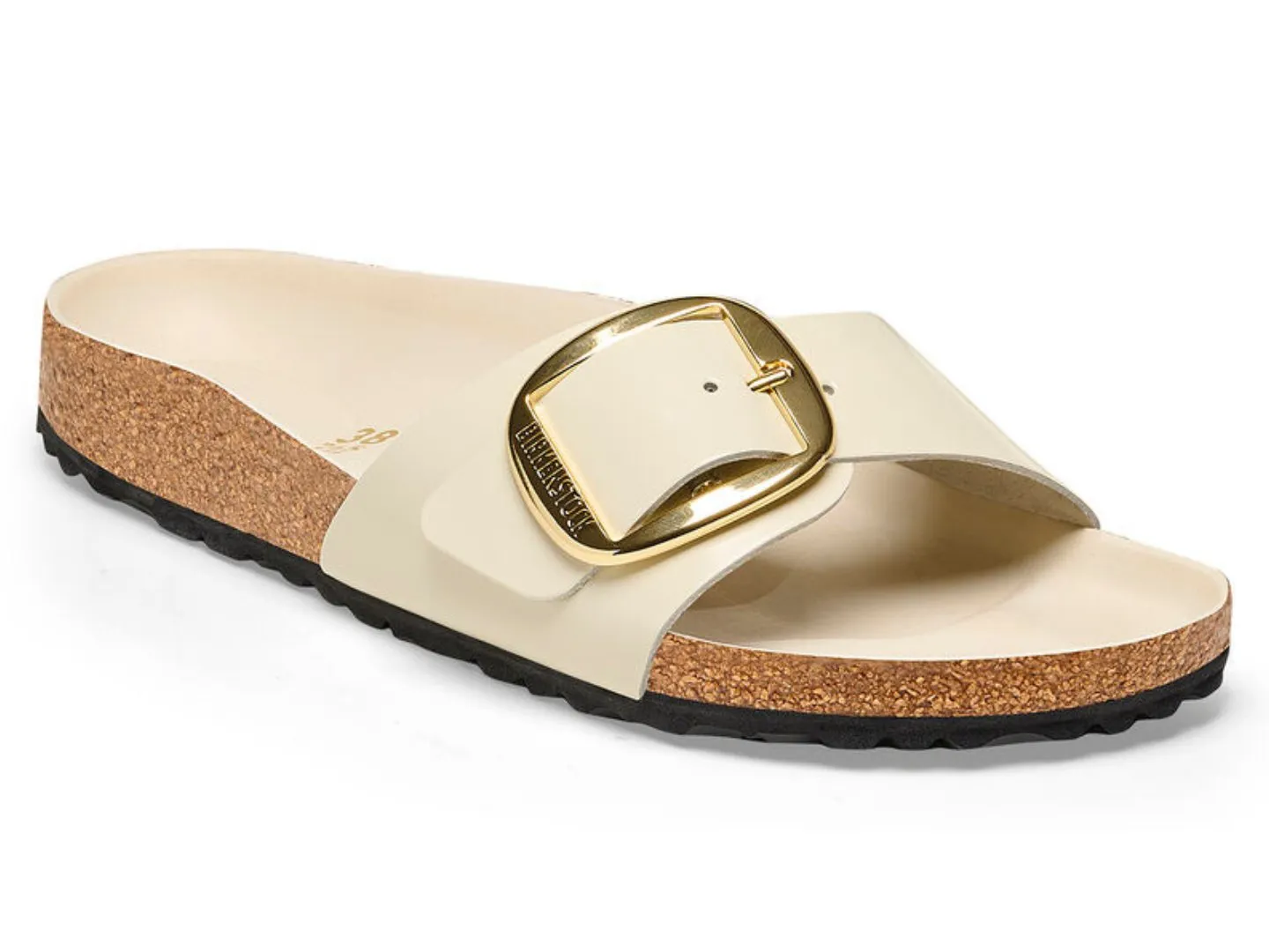 Birkenstock: Madrid Big Buckle High Shine in Ecru