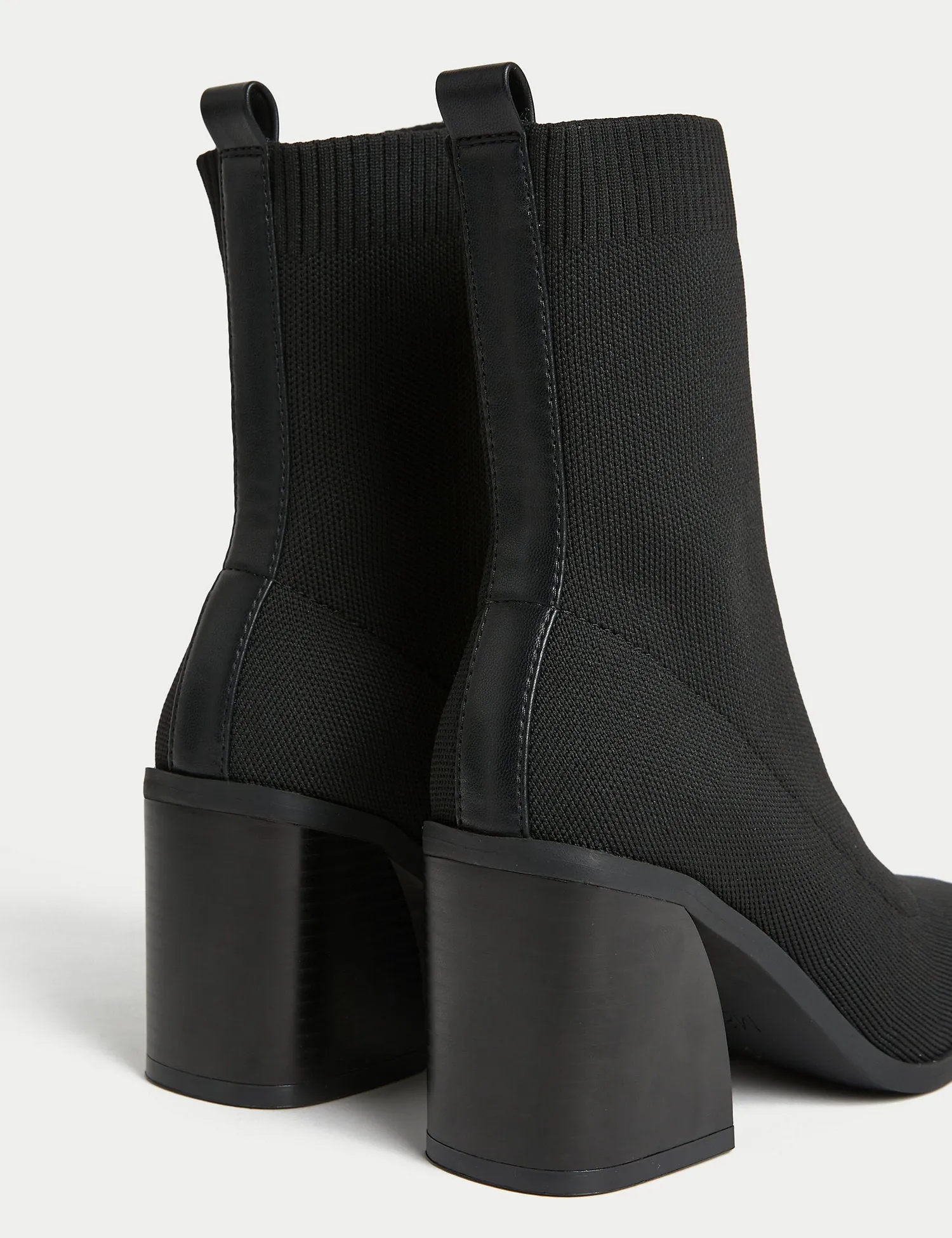 Block Heel Sock Boots