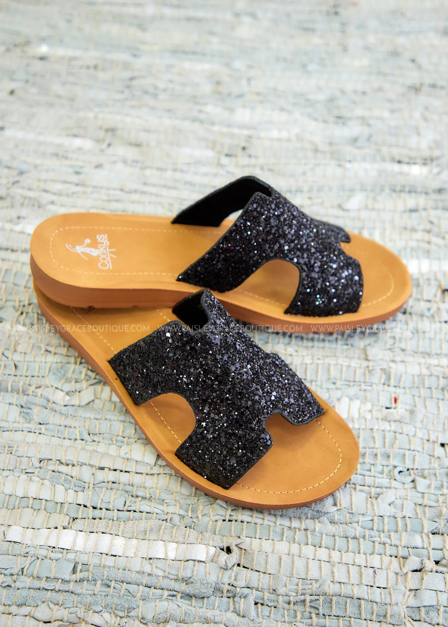 Bogalusa Sandals - Black Glitter