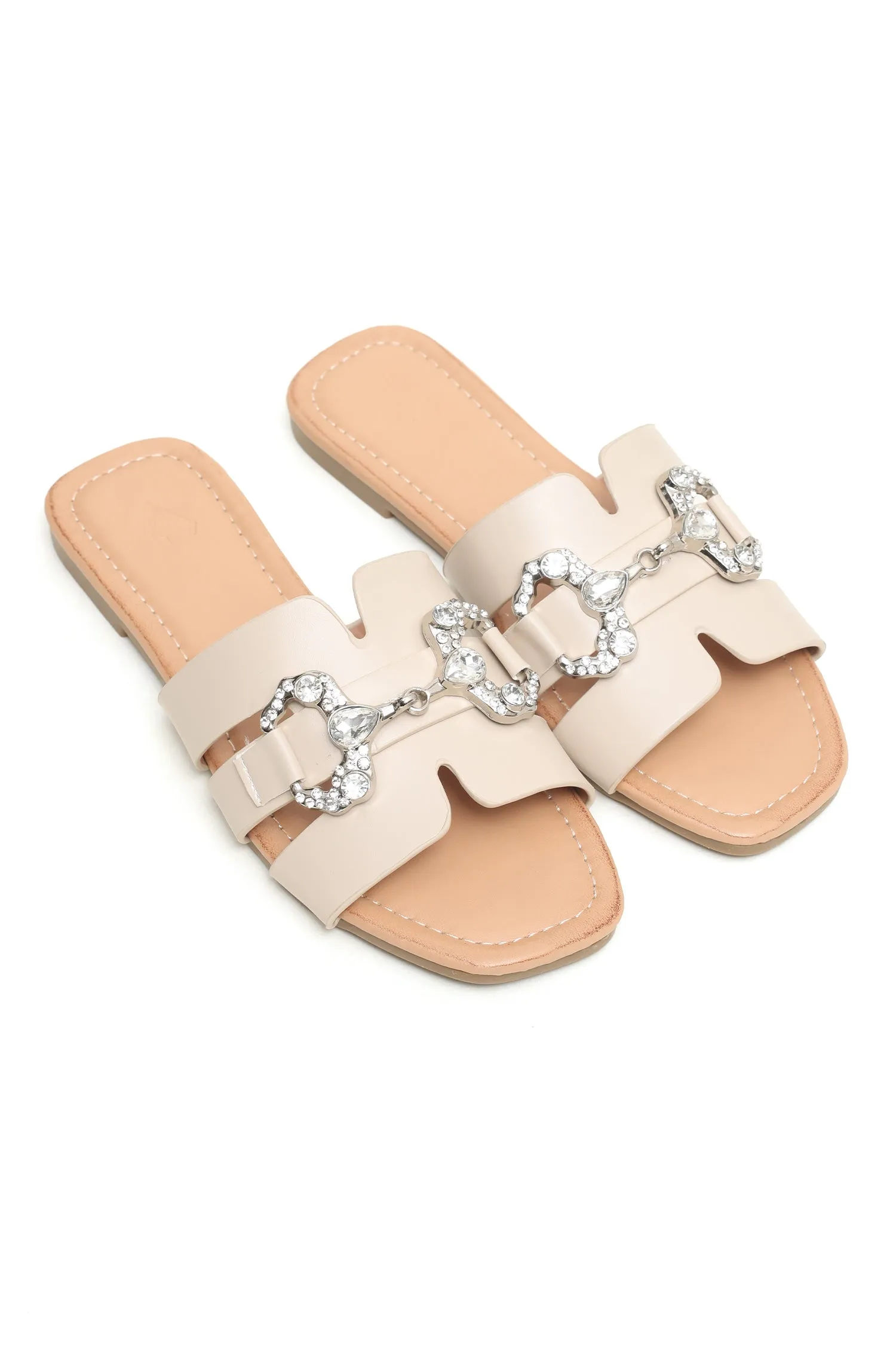 BOHO CHARM SLIDES-BEIGE