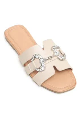 BOHO CHARM SLIDES-BEIGE