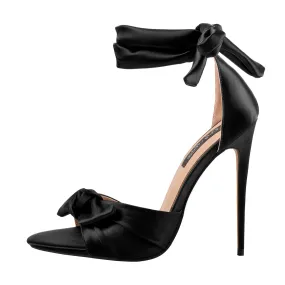 Bow Ankle Strap Stilettos Heel Sandals