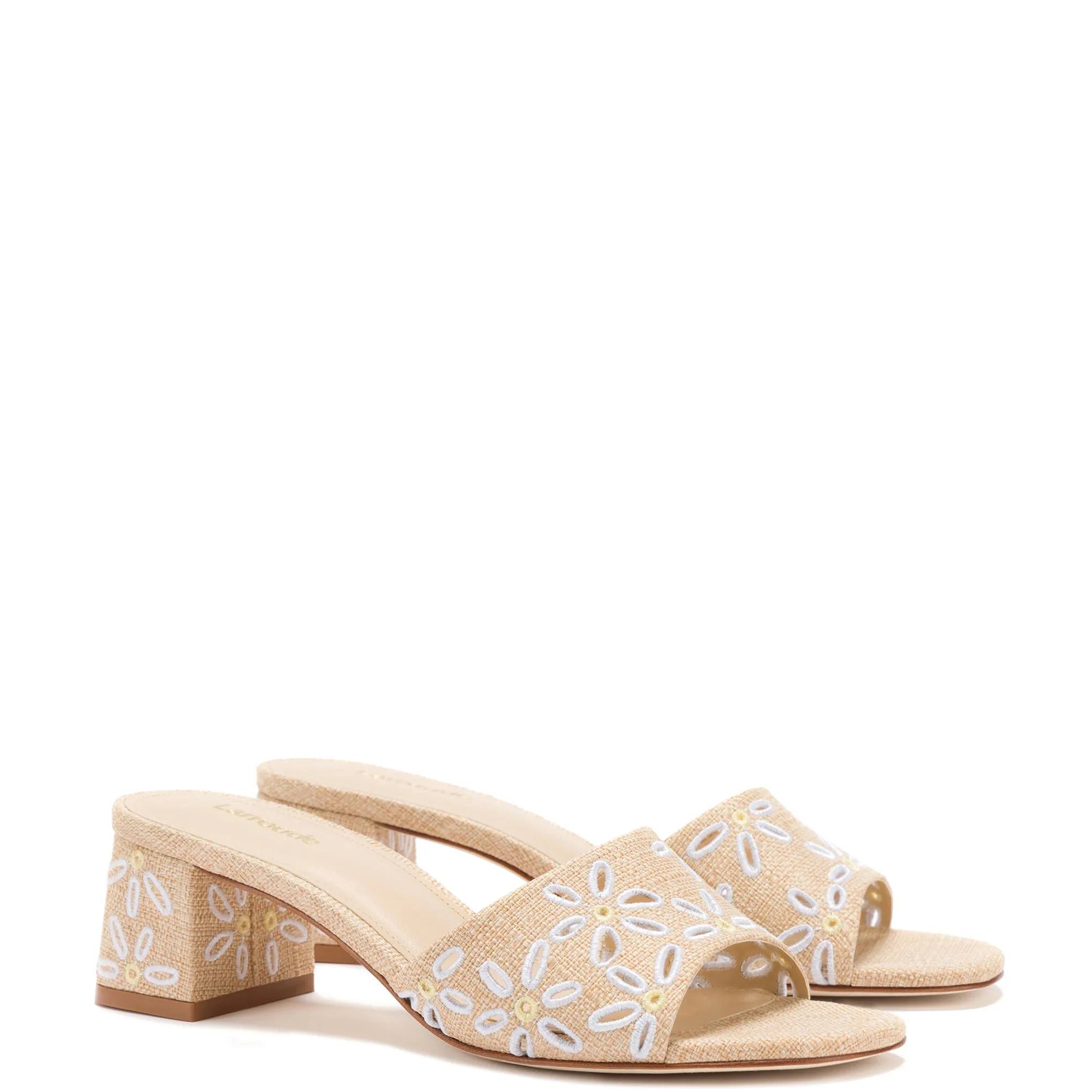 **Stylish Beige Raffia Brigitte Mule Sandals**