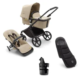 Bugaboo Fox Cub Essential Bundle - Black/Desert Beige/Desert Beige