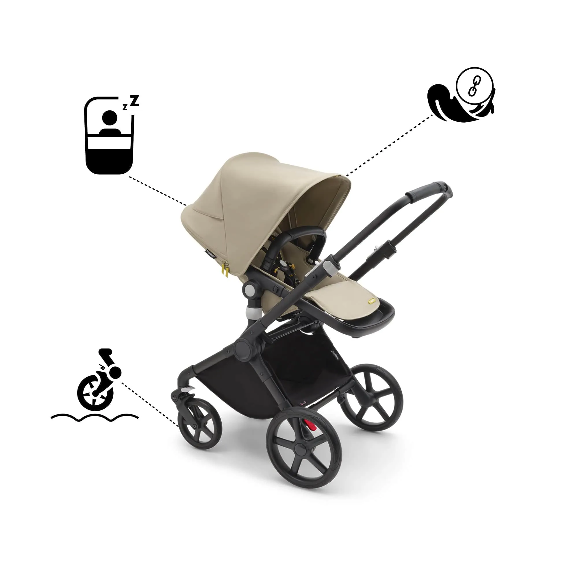 Bugaboo Fox Cub Essential Bundle - Black/Desert Beige/Desert Beige