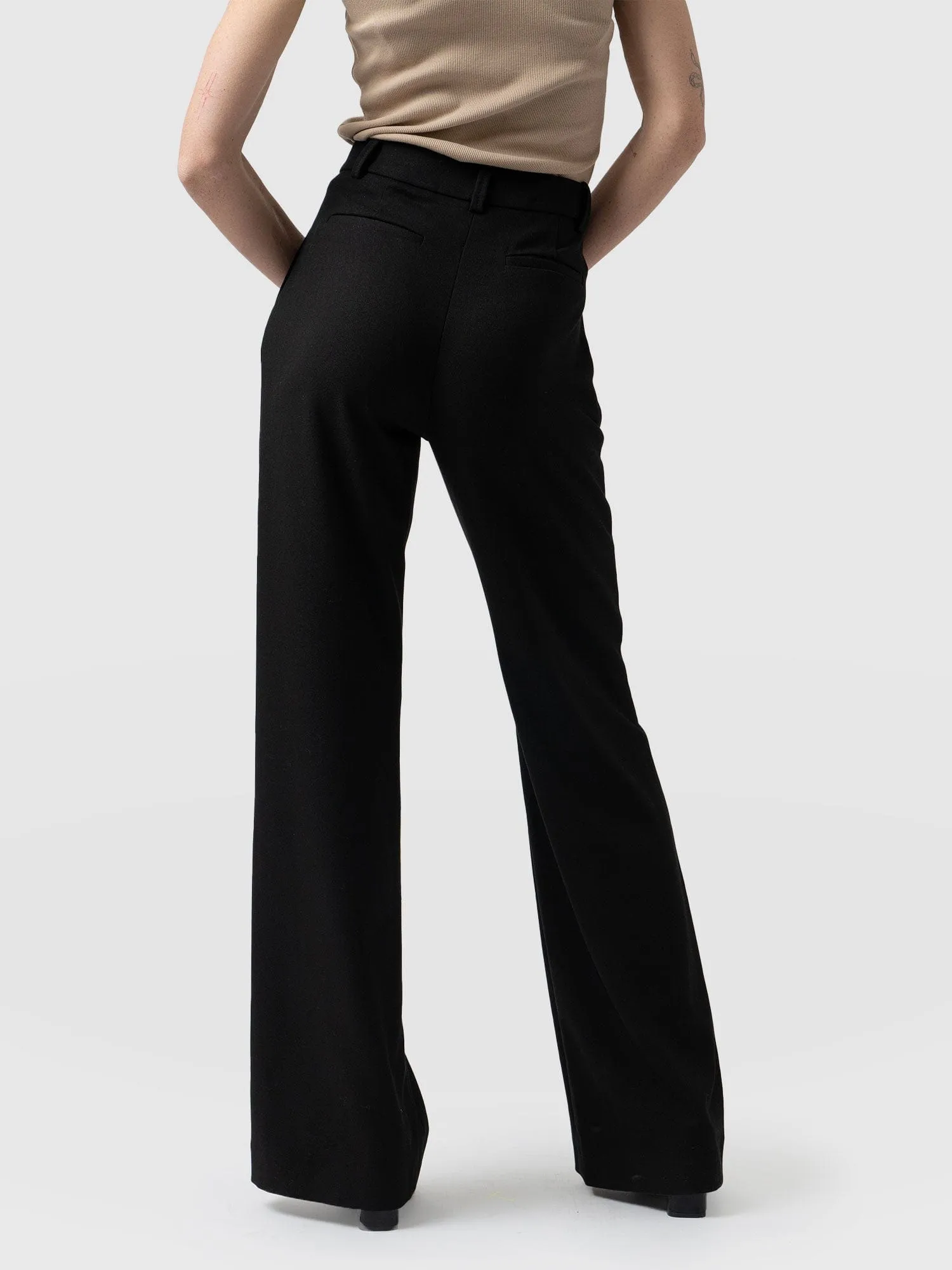 Cambridge Tailored Wide Leg Pant - Black