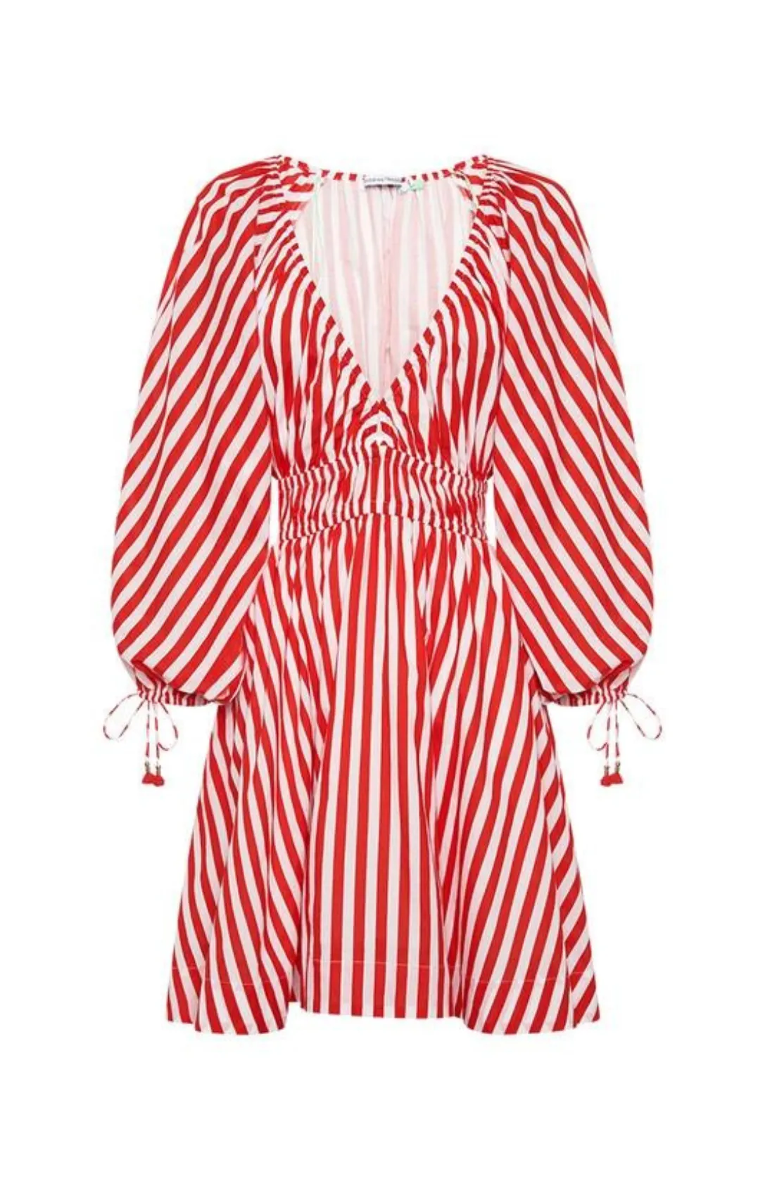 Candy Stripe V-Neck Dress - Red Stripe