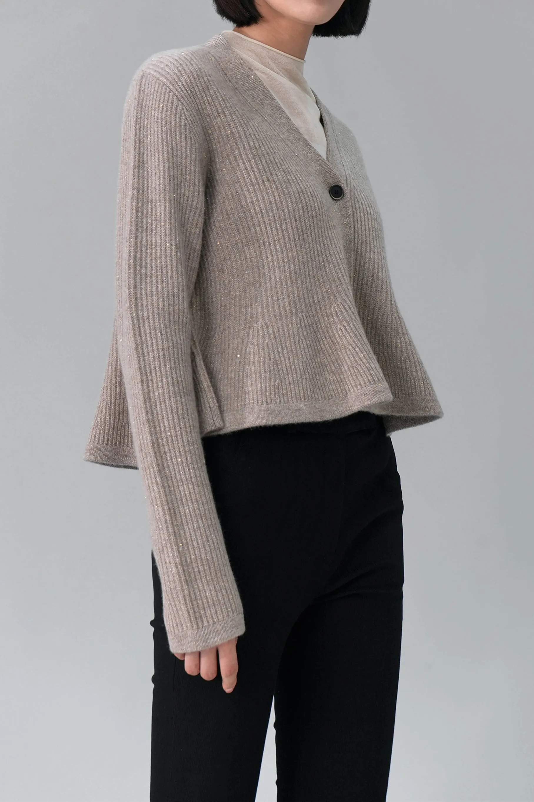 Carey Wool Cardigan, Beige