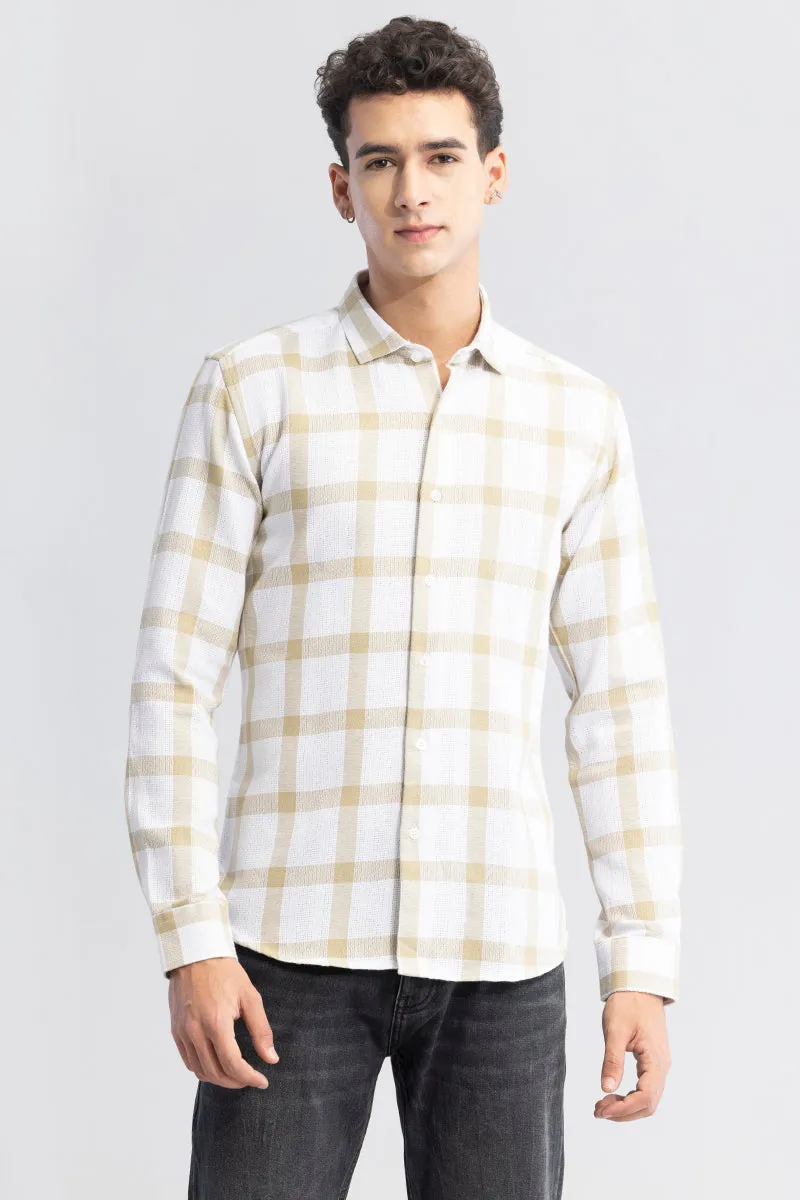 Checkered Grid Beige Shirt