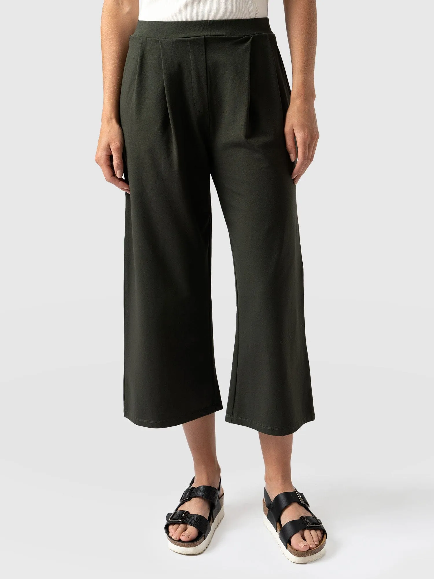 City Culotte - Khaki Pleats