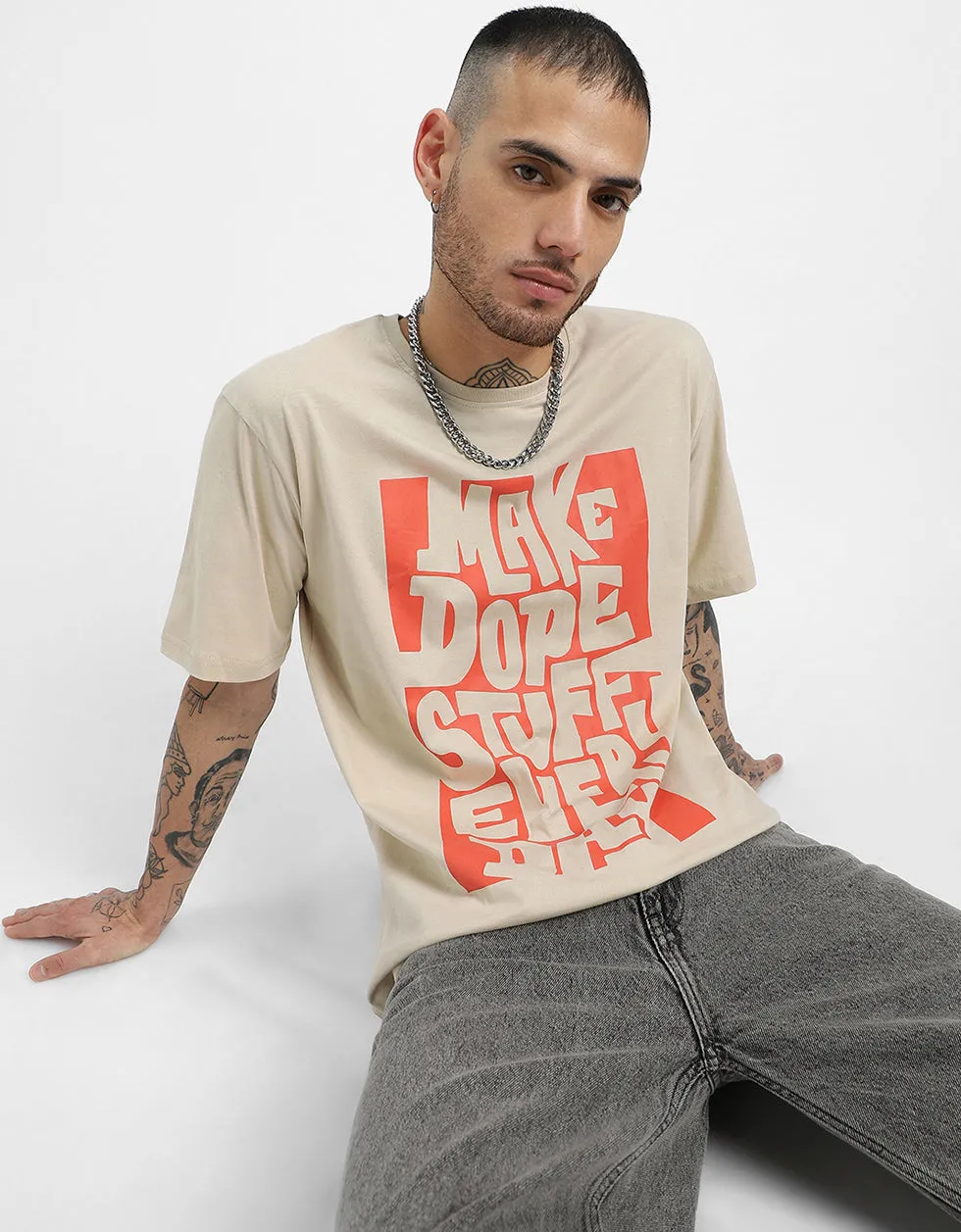 Dope Stuff Beige Oversized Tshirt