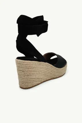 Duke Leather Espadrille - Black