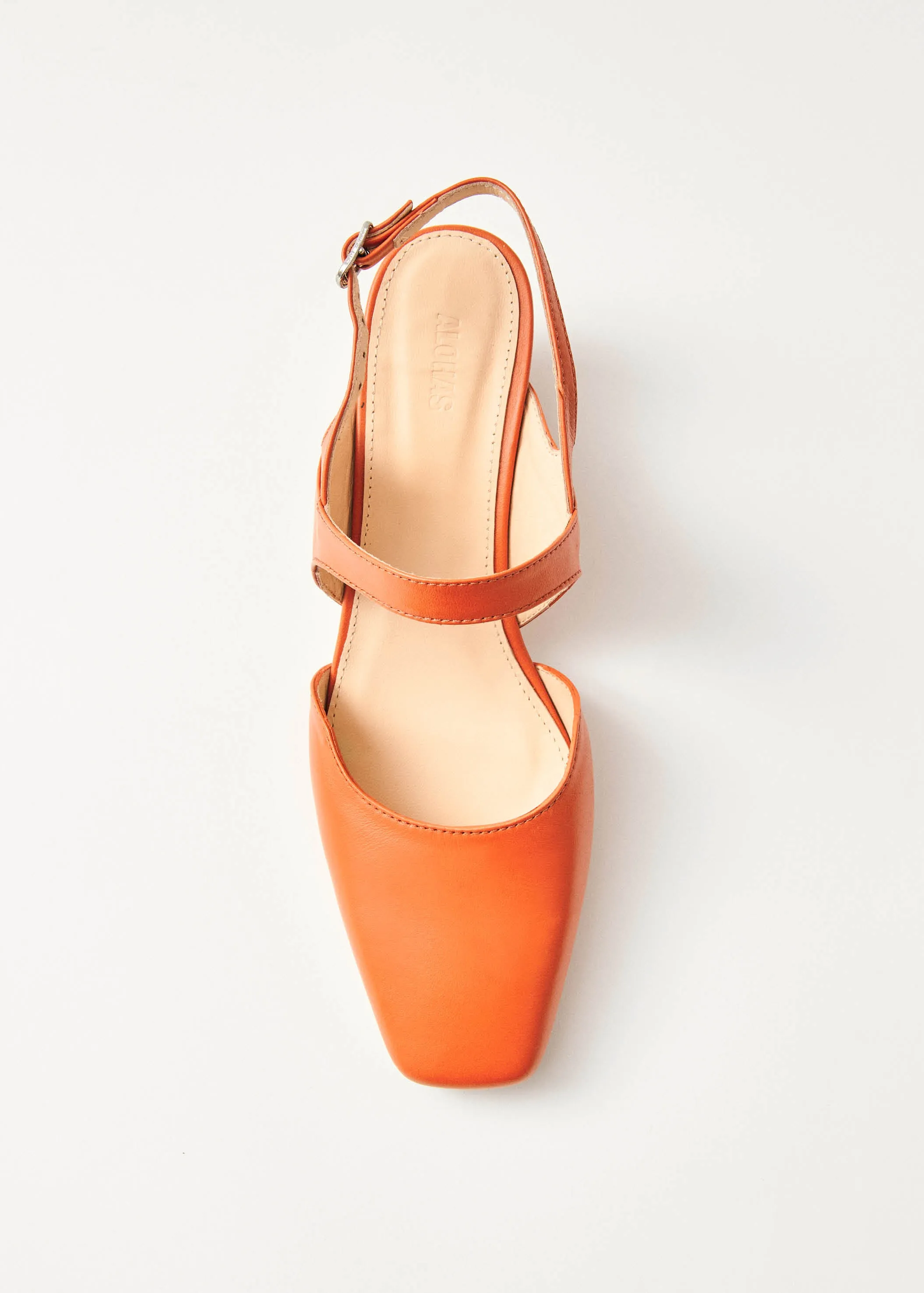 Emelia Orange Leather Pumps