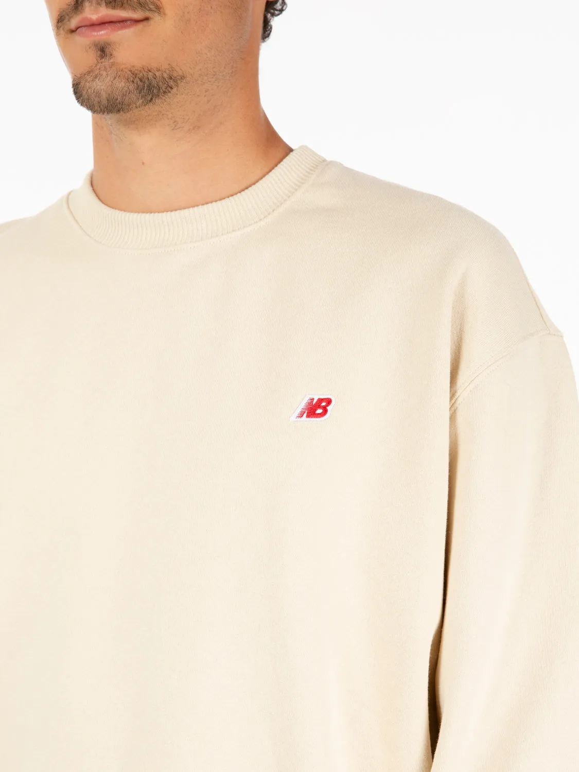 Felpa crewneck beige