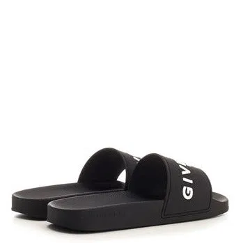 Givenchy Black slides with logo