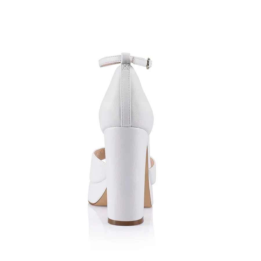 India Platform Heels - White Smooth