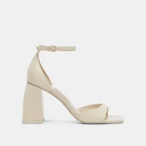 JANEY HEELS IVORY CRINKLE PATENT