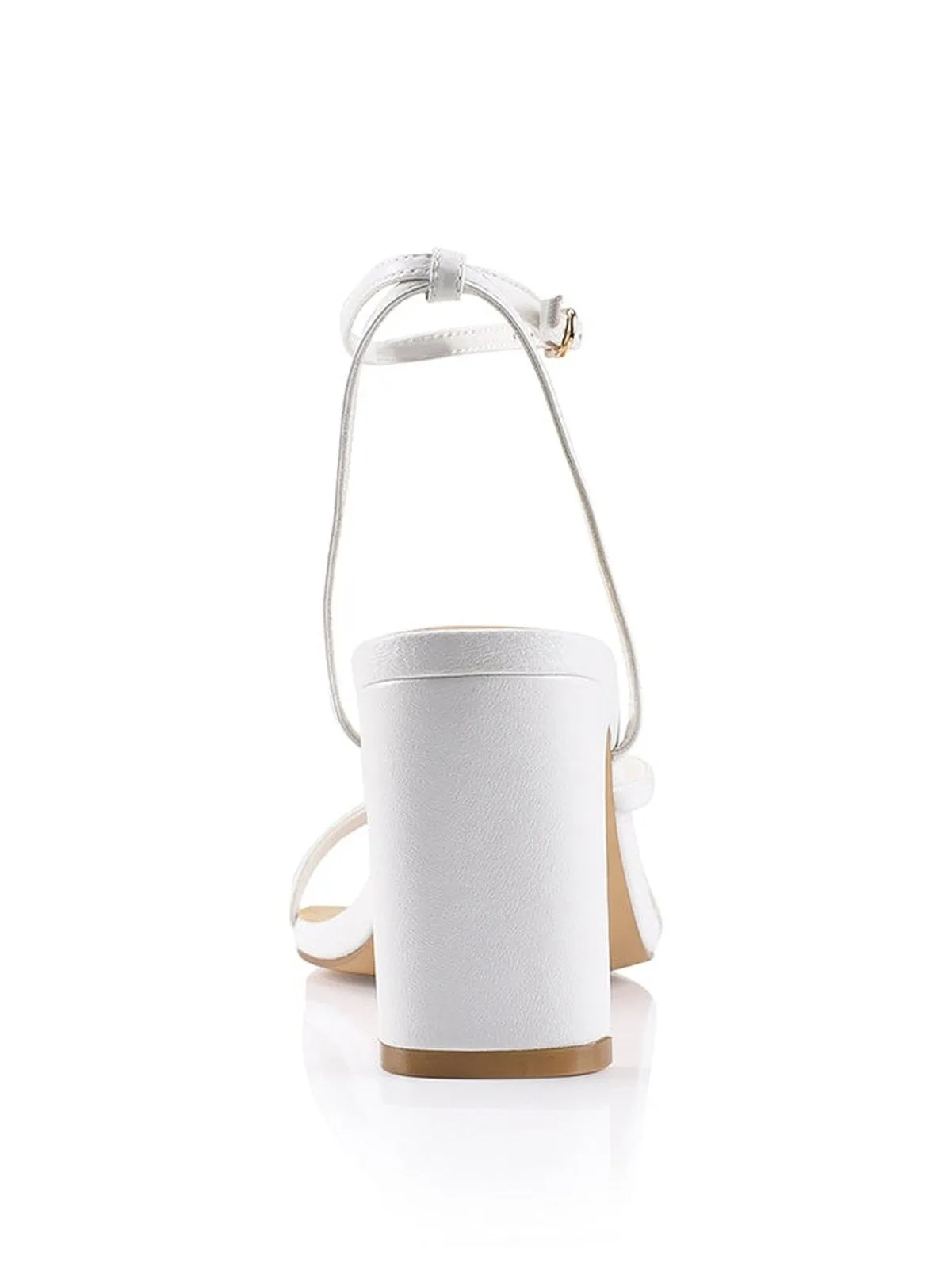 Kandice Block Heel Sandals - White Leather