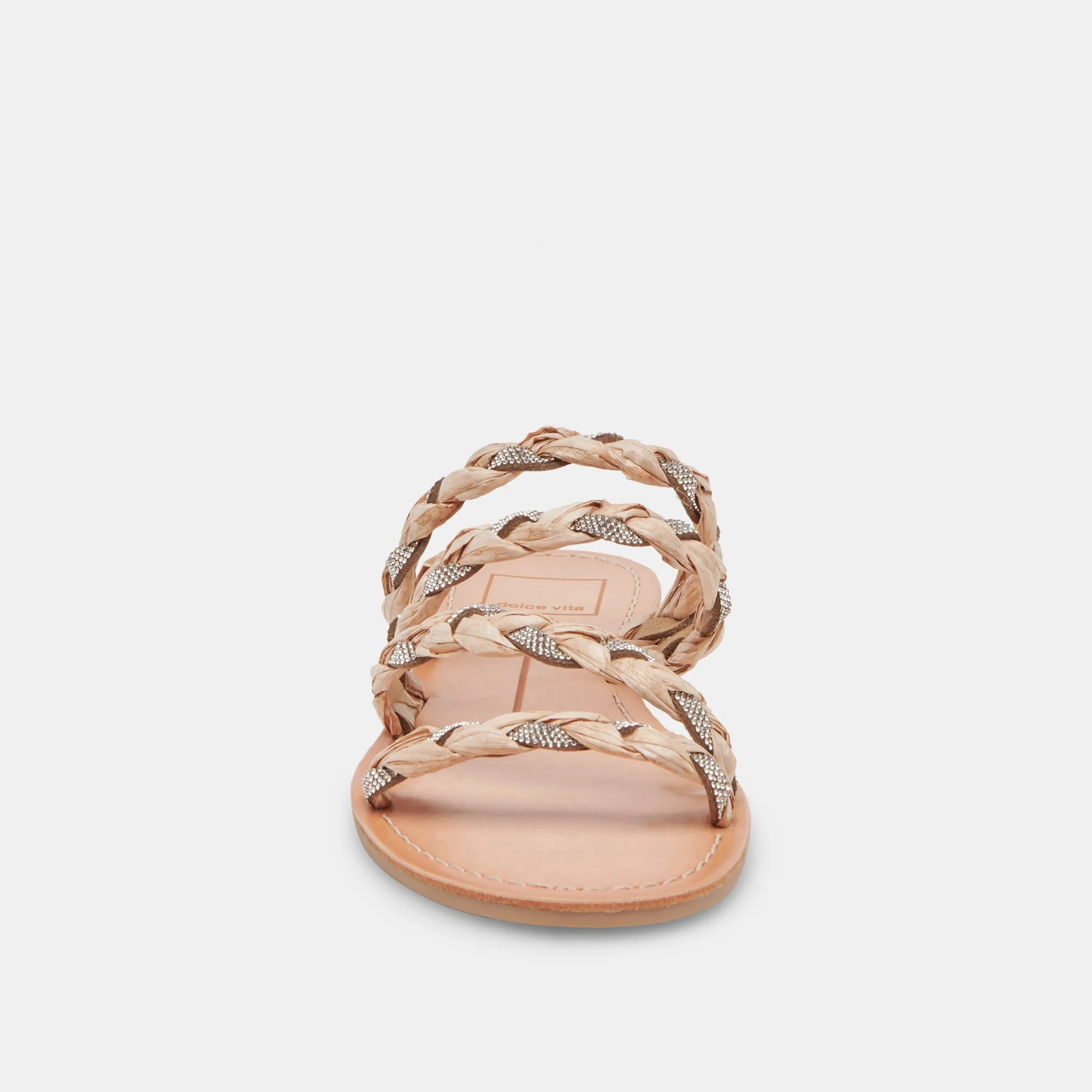 KHLOE SANDALS NATURAL RHINESTONE