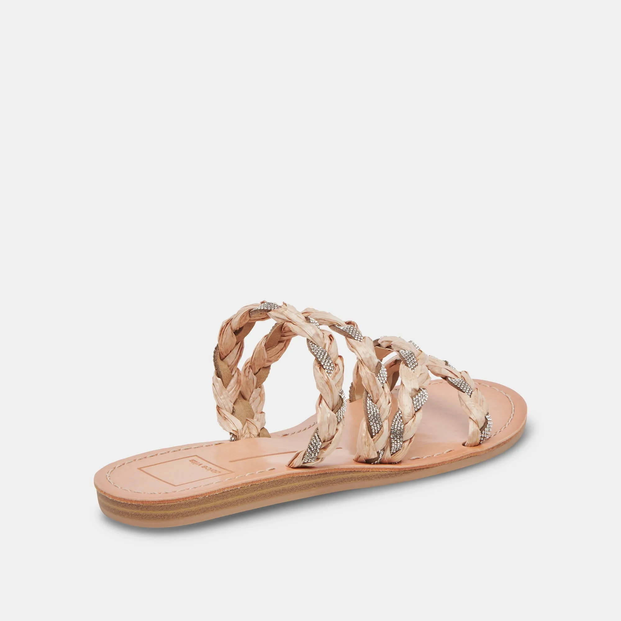 KHLOE SANDALS NATURAL RHINESTONE