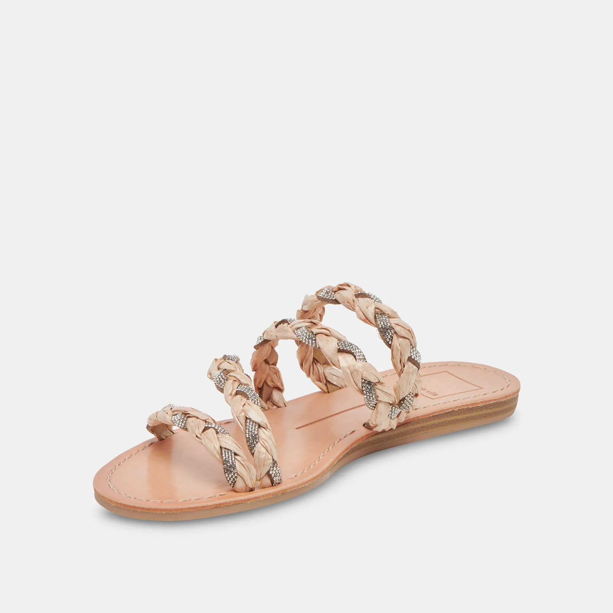 KHLOE SANDALS NATURAL RHINESTONE