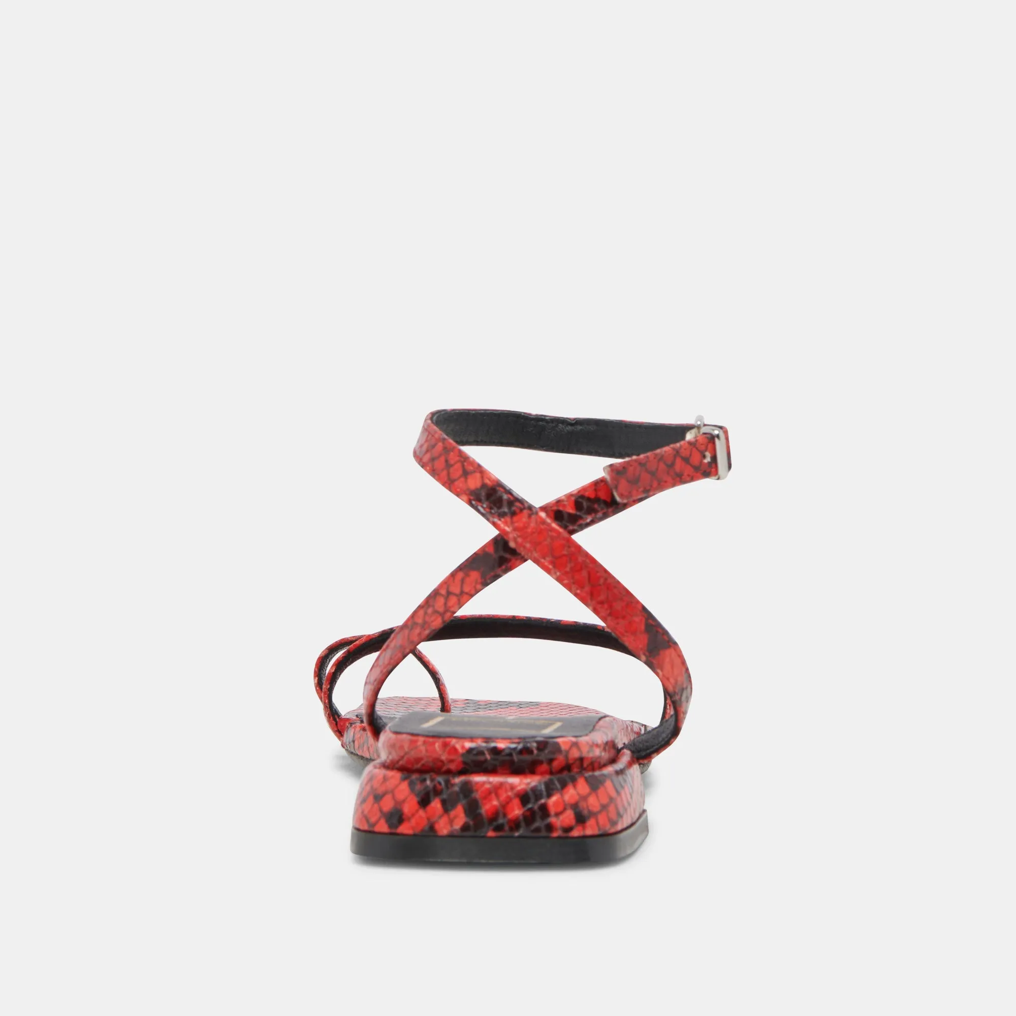 LEXI SANDALS RED SNAKE EMBOSSED