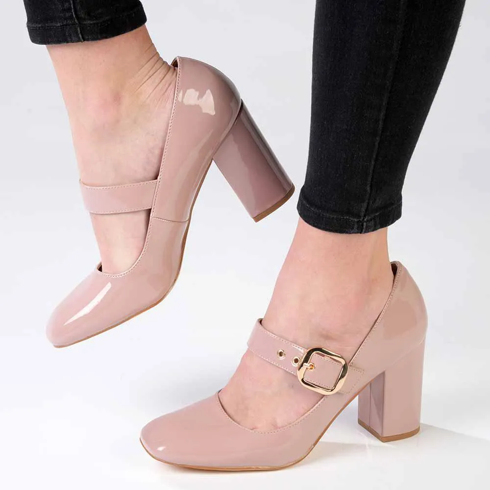 Madison Banks Block Heel - Mink