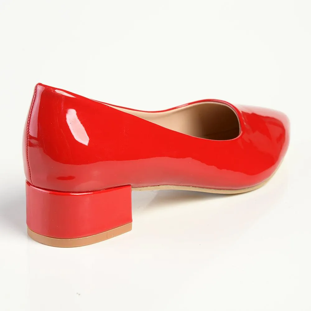 Madison Bernadette Low Block Heel Court - Red