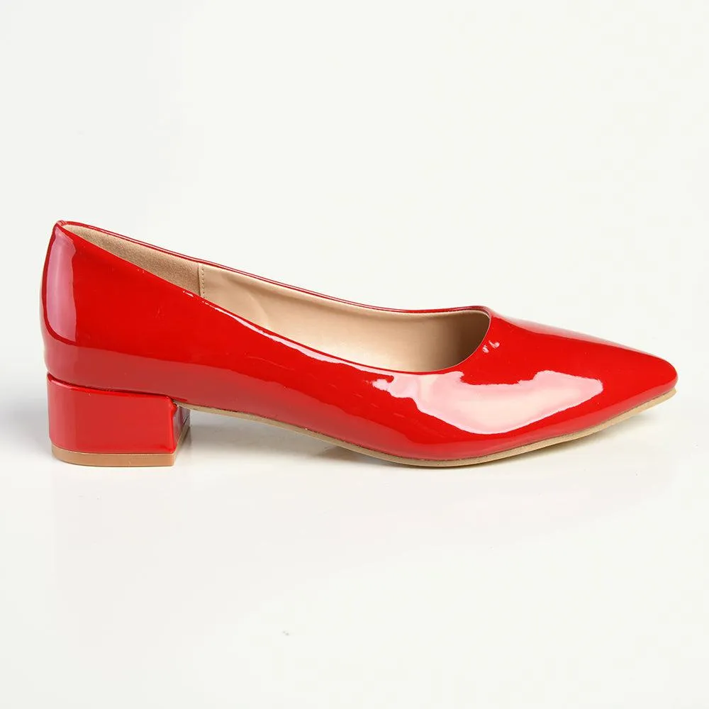 Madison Bernadette Low Block Heel Court - Red