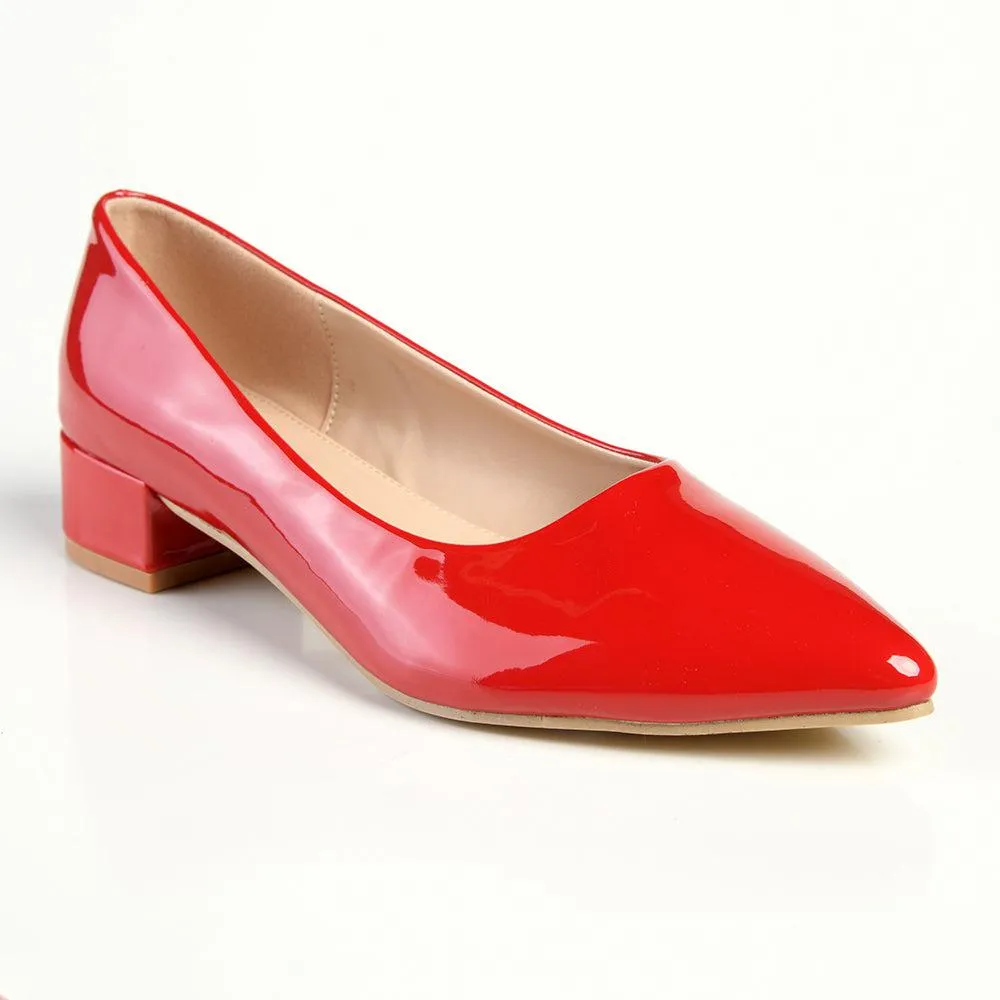 Madison Bernadette Low Block Heel Court - Red