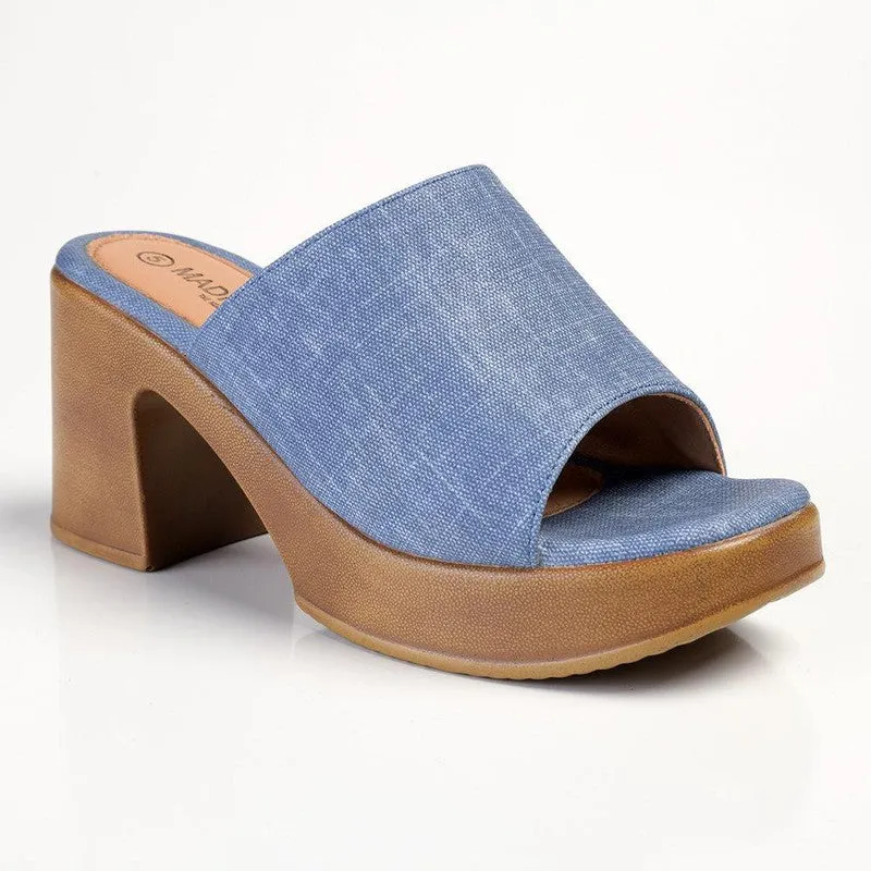 Madison Harmony Slip On Mule Sandal - Light Denim