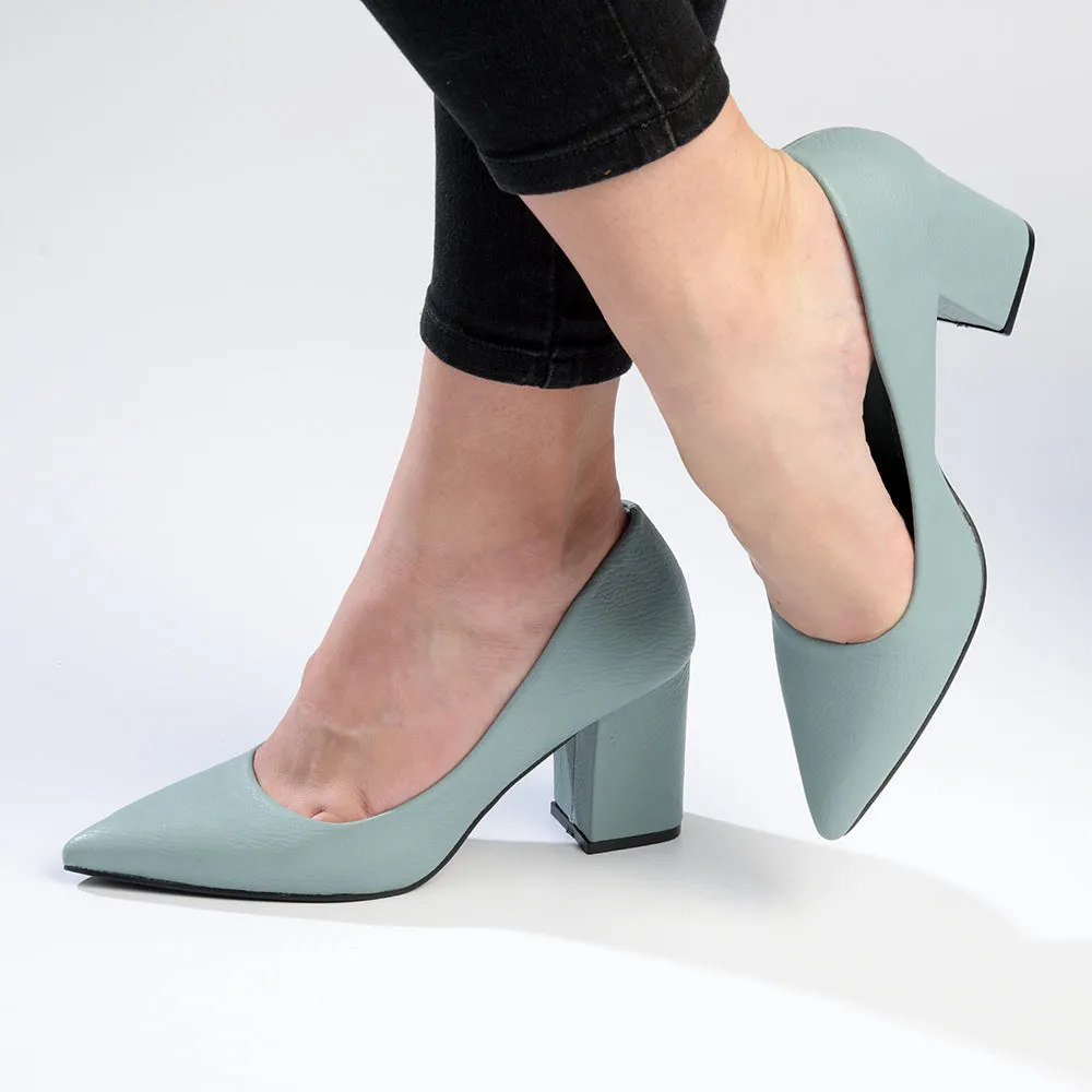 Madison Patricia Medium Block Heel Court - Blue/Grey