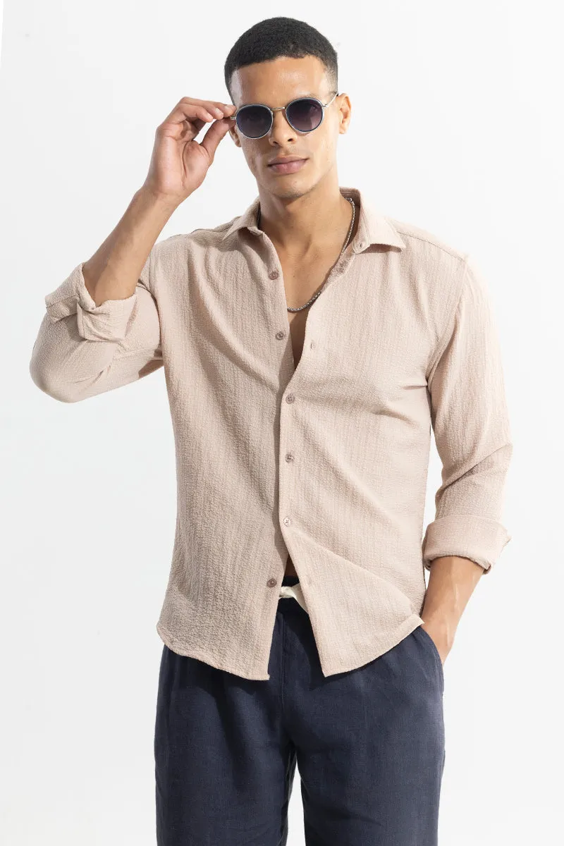 Mash Wrinkle Beige Shirt